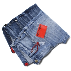 レッド カード / RED CARD / デニム パンツ / ウォッシュド ハイパーストレッチ / リズム クロップ / Rhythm Crop /  Slim Tapered Cropd / 26867【ユーズドブルー.tatsuya-Light Used/インディゴ.tatsuya-Mid