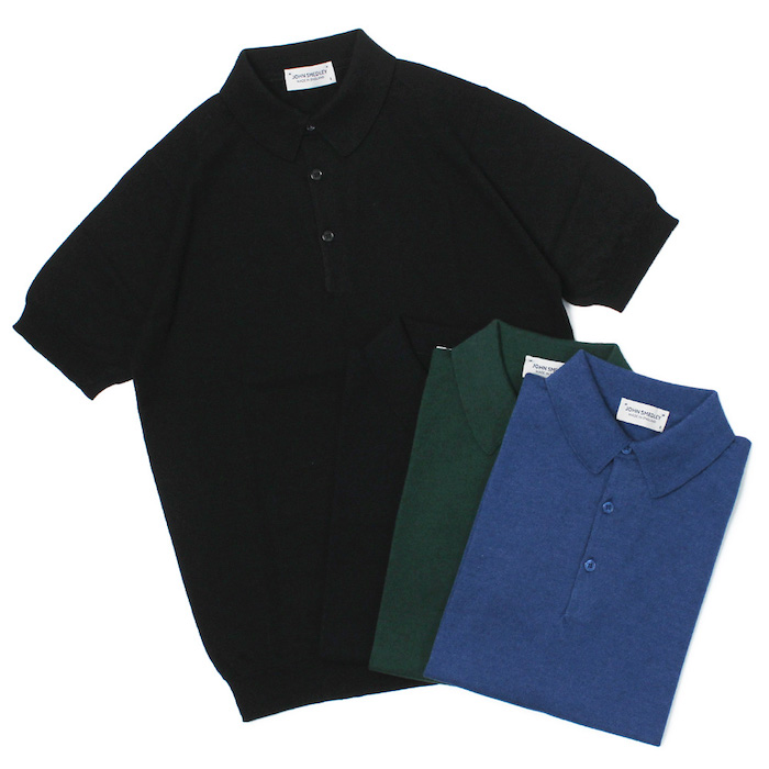 ジョンスメドレー / JOHN SMEDLEY / S4506 / ニット ポロ シャツ / 30G AIG ( ANGLO INDIAN GAUZE  ) / シーアイランド コットン メリノウール 半袖 / MODERN FIT【RIVER BLUE/BOTTLE 