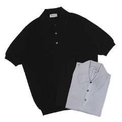 JOHN SMEDLEY ジョンスメドレー ニットポロシャツ/ISIS シーアイランドコットン 30ゲージ EASY FIT メンズ WHITE