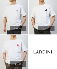 ラルディーニ / LARDINI / クルーネック プリントTシャツ / コットン / 3116-2LT02012【パープル/レッド/ブラック】