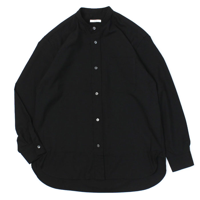 モンサオ / moncao / バンドカラー オーバーシャツ / セットアップ対応 / レーヨンシルク / SHIRT 【ブラック】【SALE 30】  | luccicare online shop ( ルッチカーレ オンラインショップ )