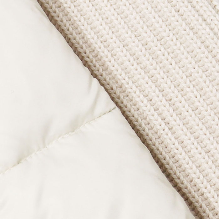 美品/XL相当　エンメティ　レザーパーカー　羊革　オフホワイト エンメティ / EMMETI / 切り替え パーカー / ダウン × ムートン