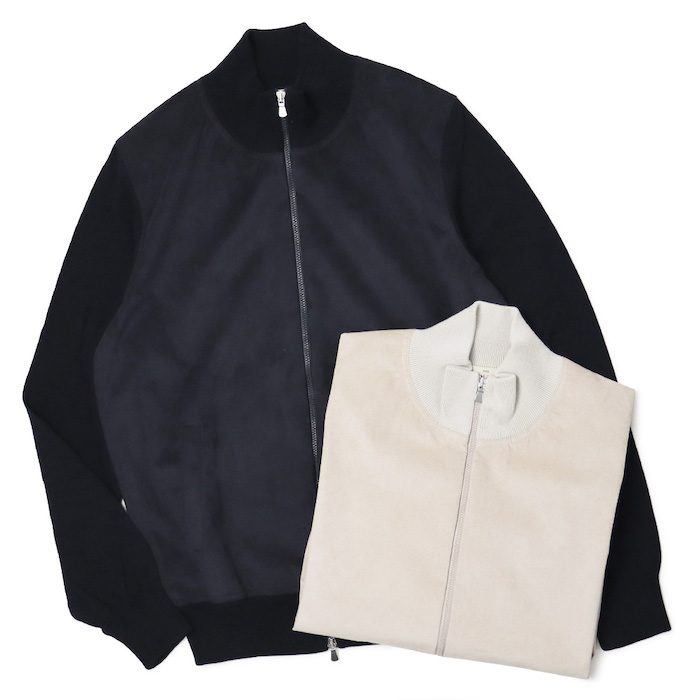 グランサッソ / GRANSASSO / スタンド ZIP ブルゾン / コットンニット