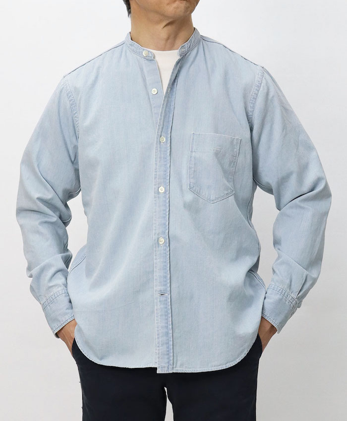 ヤヌーク / YANUK / BAND COLLAR SHIRTS / 6oz コットンデニム