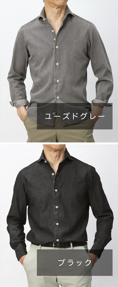 Giannetto タグ付き 15 3/4 40 グレー イタリア製 コットン Giannetto タグ付き 15 3/4 40 グレー イタリア製 コットン