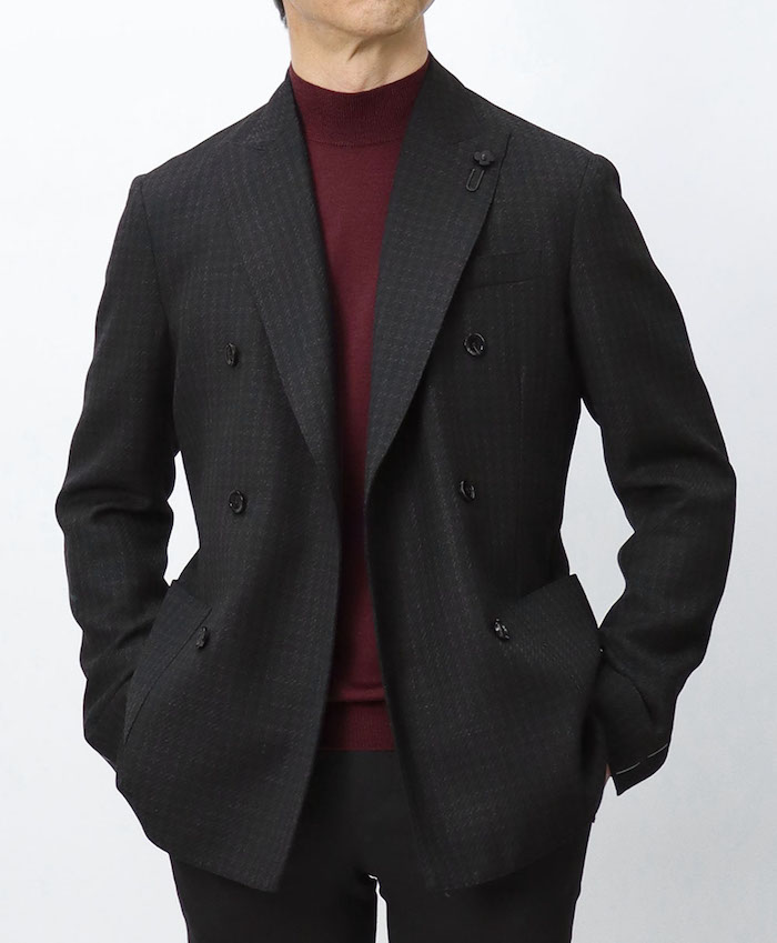 ラルディーニ ダブルブレスト ジャケット ブラック 46 ラルディーニ / LARDINI / ROMA / ローマモデル / ダブルブレスト型