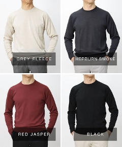 WXh[ / JOHN SMEDLEY / XL / SCANLAN / N[lbN jbg / 30G mE[ / MODERN FIT yGREY FLEECE / RED JASPER / HEPBURN SMOKE / BLACKz
