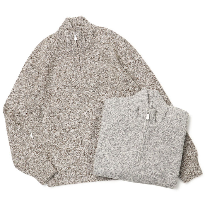 グランサッソ / GRANSASSO / スタンドカラー / ハーフZIP / ミックス