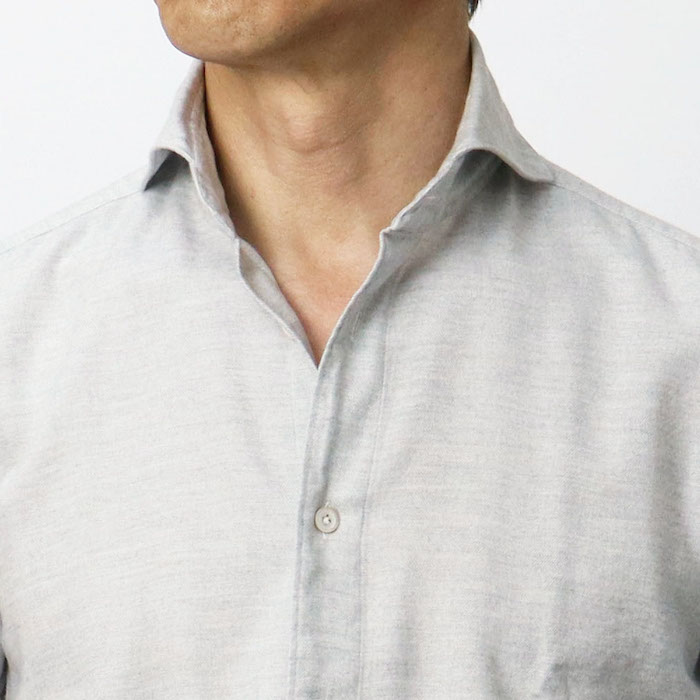 Finamore/セルジオ/ライトパープル/ヘリンボーンフランネル Finamore/セルジオ/ライトパープル/ヘリンボーンフランネル フィナモレ