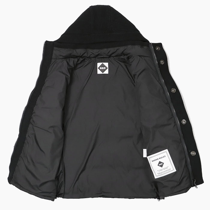 Bark バーク ショートダッフルコート 異素材切替 Thermore ブラック