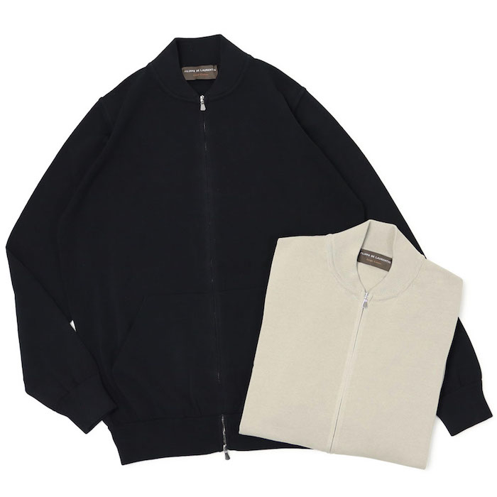 フィリッポ デ ローレンティス MA-1型 コットンニット ブルゾン フィリッポ デ ローレンティス / FILIPPO DE LAURENTIIS / ZIP UP MA-1