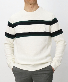 �w���m / HERNO / �N���[�l�b�N�g���[�i�[ / �R�b�g�����b�t���j�b�g / �{�[�_�[�z�F / �G���{�X���S���� / JG000279U-54017 �y1092.�z���C�g�z