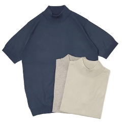 �W�����X���h���[ / JOHN SMEDLEY / ARBER / ���b�N�l�b�N �j�b�g / 30G �V�[�A�C�����h �R�b�g�� ���� / MODERN FIT �yPARCHMENT / SILVER / DELFT BLUE �z