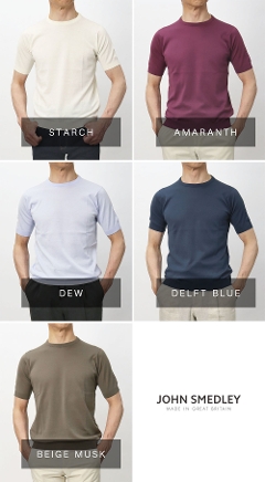 �W�����X���h���[ / JOHN SMEDLEY / KIELL / �N���[�l�b�N�j�b�g / 30G / �V�[�A�C�����h �R�b�g�� / ���� / MODERN FIT �y�S5�F�z