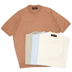 �t�B���b�| �f ���[�����e�B�X / FILIPPO DE LAURENTIIS / �j�b�g ����T�V���c / �N���[�v�R�b�g���j�b�g / crepe cotton /  �N���[�l�b�N / GC3MC20�y�S�S�F�z