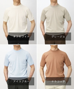 �t�B���b�| �f ���[�����e�B�X / FILIPPO DE LAURENTIIS / �j�b�g ����T�V���c / �N���[�v�R�b�g���j�b�g / crepe cotton /  �N���[�l�b�N / GC3MC20�y�S�S�F�z