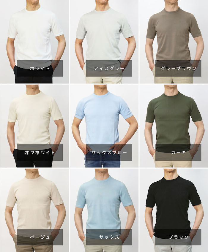 グランサッソ / GRANSASSO / クルーネック ニット Tシャツ / 12G