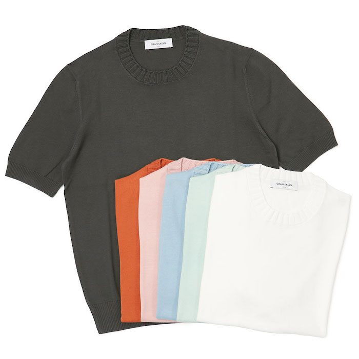 グランサッソ / GRANSASSO / クルーネック ニット Tシャツ / 14G