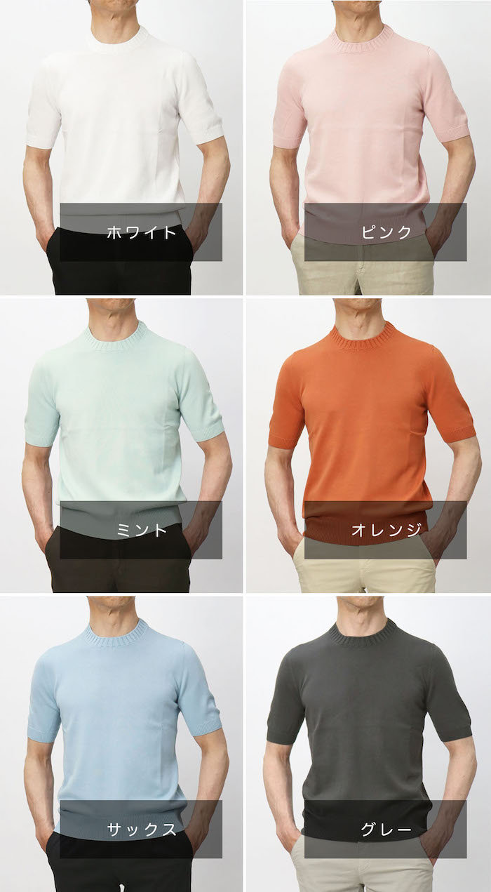 グランサッソ / GRANSASSO / クルーネック ニット Tシャツ / 14G
