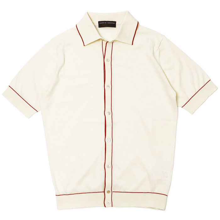 FILIPPO DE LAURENTIIS 半袖ニットポロカーディガン フィリッポ デ ローレンティス / FILIPPO DE LAURENTIIS / シャツ襟