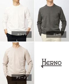 �w���m / HERNO / �N���[�l�b�N ����T�V���c / �j�b�g���C�N�W���[�W�[ / JG000262U-52059�y1000.�z���C�g / 9403.�O���[�W�� / 9460.�O���[�z