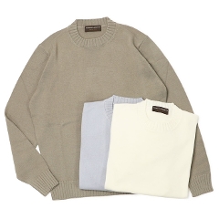 �t�B���b�| �f ���[�����e�B�X / FILIPPO DE LAURENTIIS / �N���[�l�b�N �j�b�g / �W�Q�[�W�����m�E�[�� / EXTRA FINE MERINO / 5GC3ML76 �y�I�t�z���C�g / ���C�g�u���[/ �O���[�W���z