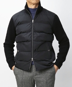�w���m / HERNO / �~�h���Q�[�W�E�[���j�b�g �~ �_�E�� �؂�ւ� �n�C�u���b�h �u���]�� / �X�^���h�J���[ / �_�u��ZIP / MP000138U-70259 �y9290.�l�C�r�[�z