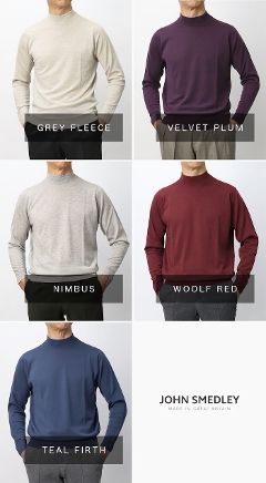 �W�����X���h���[ / JOHN SMEDLEY / �L���f�B / KILDAY / ���b�N�l�b�N �j�b�g / 30G �����m�E�[�� / MODERN FIT �y�S5�F�z