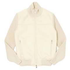 �O�����T�b�\ / GRANSASSO / �T���g���A�� / SARTORIAL / �X�^���h ZIP �n�C�u���b�h�u���]�� / �E�[�� �j�b�g �~ �t�F�C�N���[�g�� / 13129-58001�y���C�g�x�[�W���z