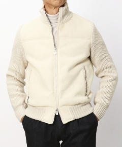 �O�����T�b�\ / GRANSASSO / �T���g���A�� / SARTORIAL / �X�^���h ZIP �n�C�u���b�h�u���]�� / �E�[�� �j�b�g �~ �t�F�C�N���[�g�� / 13129-58001�y���C�g�x�[�W���z