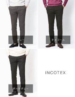 �C���R�e�b�N�X �X���b�N�X / INCOTEX SLACKS / 100�^  / �X�g���b�` �p���c / �E�H�b�V���E�[���t���m / ���i�� / �X���� �t�B�b�g / SLIM FIT �y18S100/4575B�z�y910.�O���[ / 930.�_�[�N�O���[ / 625.�`���R�[���z